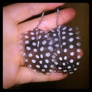 Genuine feather earrings